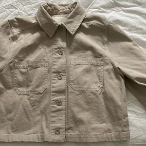 Aritzia wilfred free sand beige “little cropped jacket” shirt jacket utility M